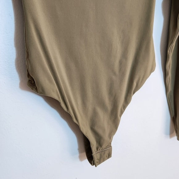 SKIMS Olive Green Long Sleeve Bodysuit Size Small