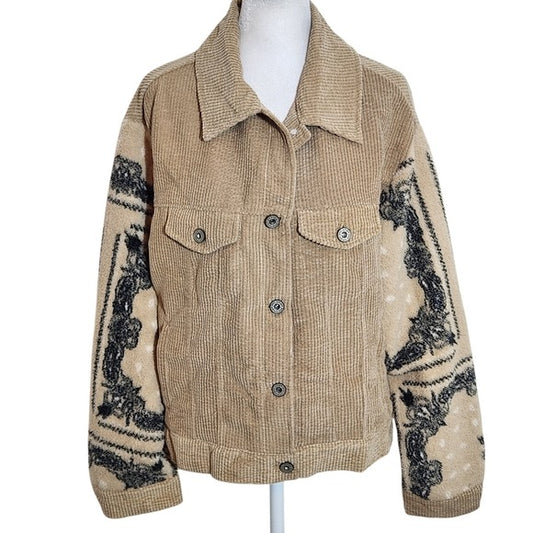 Umgee Tan Corduroy Shacket Jacket Size Small Boho Tan Shacket NWT