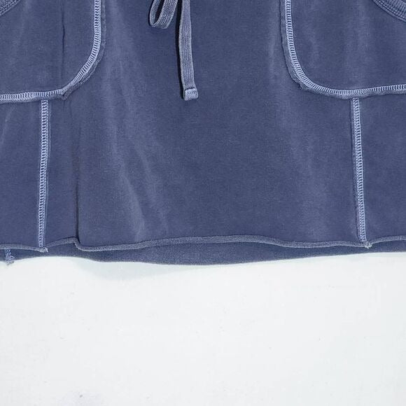 Gap Blue T-Shirt Knit Mini Skirt with Raw Edge Detail Size XS Pull-on Mini Skirt