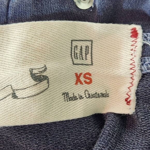 Gap Blue T-Shirt Knit Mini Skirt with Raw Edge Detail Size XS Pull-on Mini Skirt