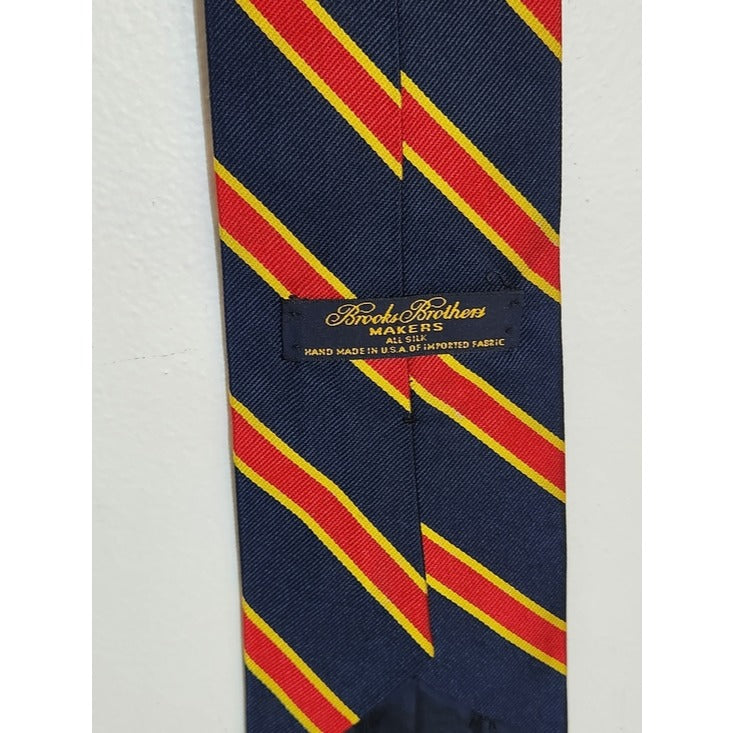 Brooks Brothers Mens Navy Striped Silk Tie