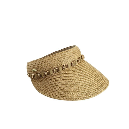 Sun 'N' Sand Natural Beige Woven Visor One Size