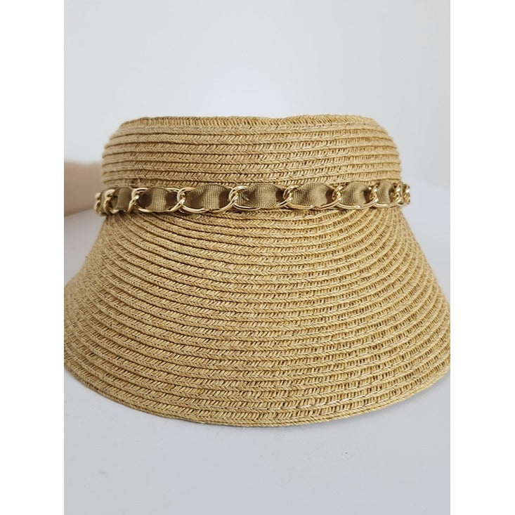 Sun 'N' Sand Natural Beige Woven Visor One Size