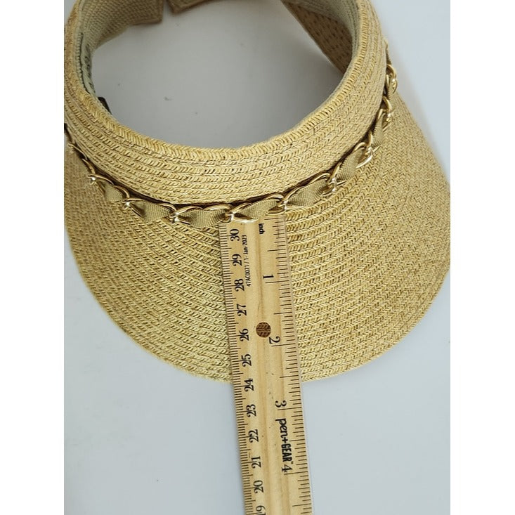 Sun 'N' Sand Natural Beige Woven Visor One Size