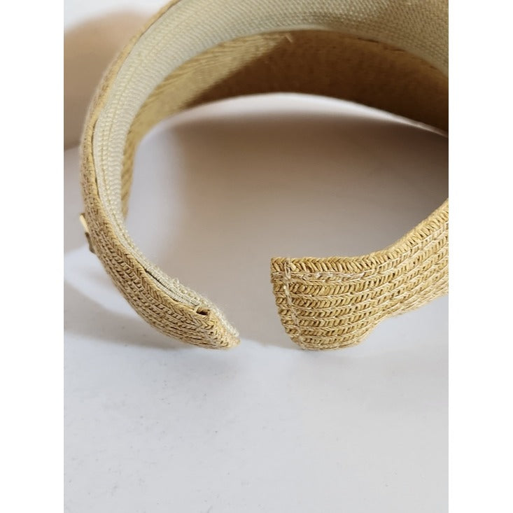 Sun 'N' Sand Natural Beige Woven Visor One Size