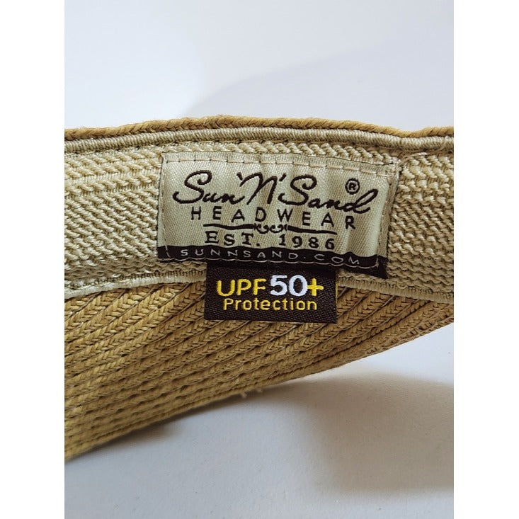 Sun 'N' Sand Natural Beige Woven Visor One Size