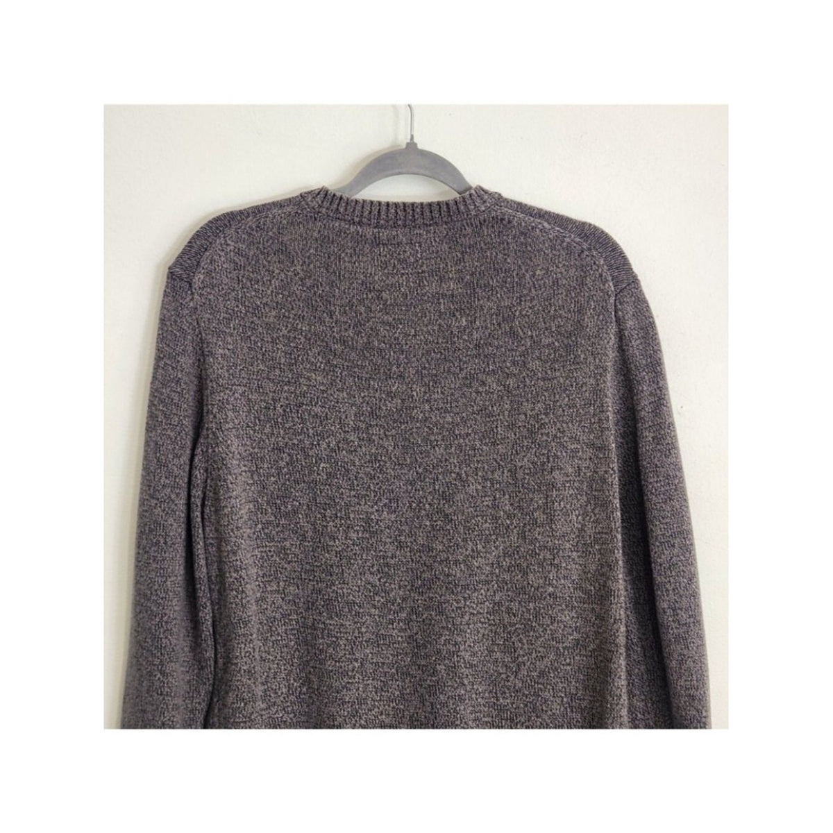 St. John's Bay Gray Cotton Marled Knit Crew Neck Sweater Size Large