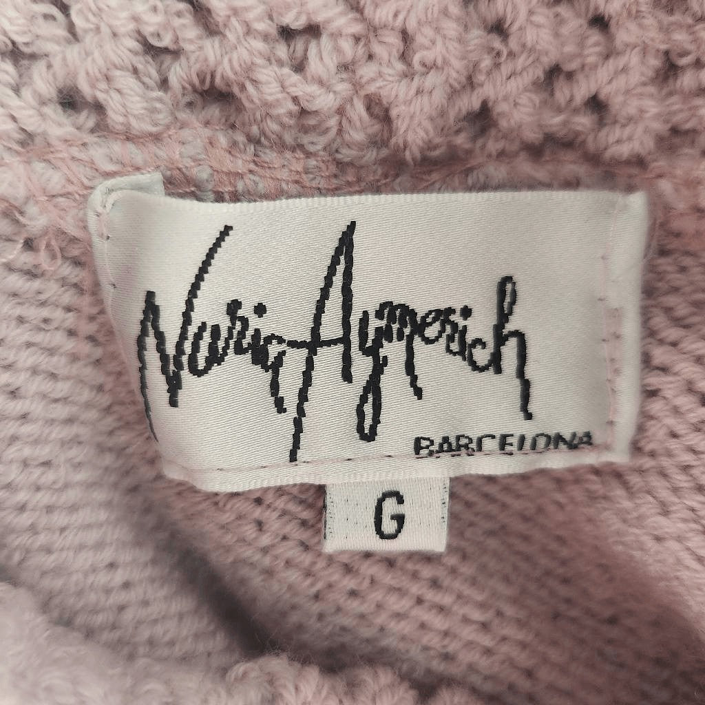 Nuria Aymerich Dusty Mauve Short Sleeve Knit Mock Neck Sweater Size Large