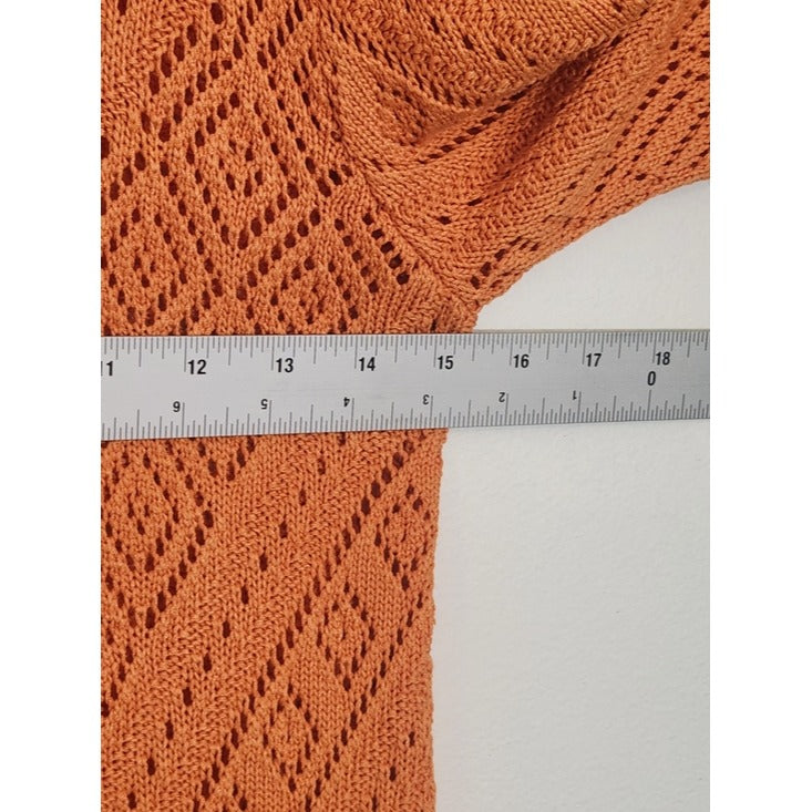 Oliver. O Orange Pointelle Knit Top Size Medium