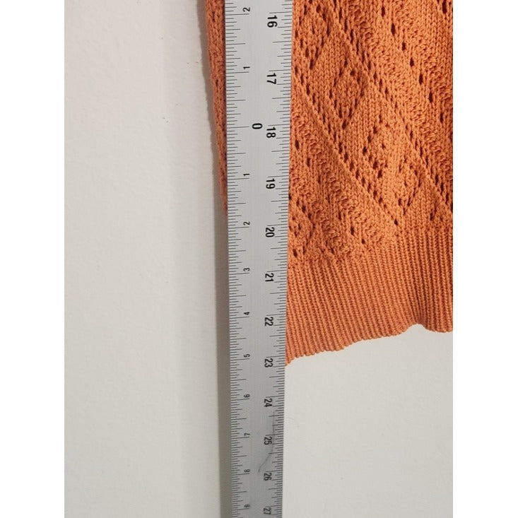 Oliver. O Orange Pointelle Knit Top Size Medium