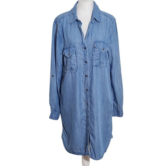 Philosophy Chambray Mini Shirt Dress Size Medium
