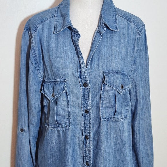 Philosophy Chambray Mini Shirt Dress Size Medium