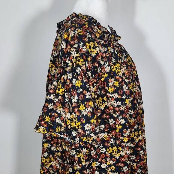 Time and Tru Short Sleeve Cotton Floral Top Size XXXL Plus Size Blouse New