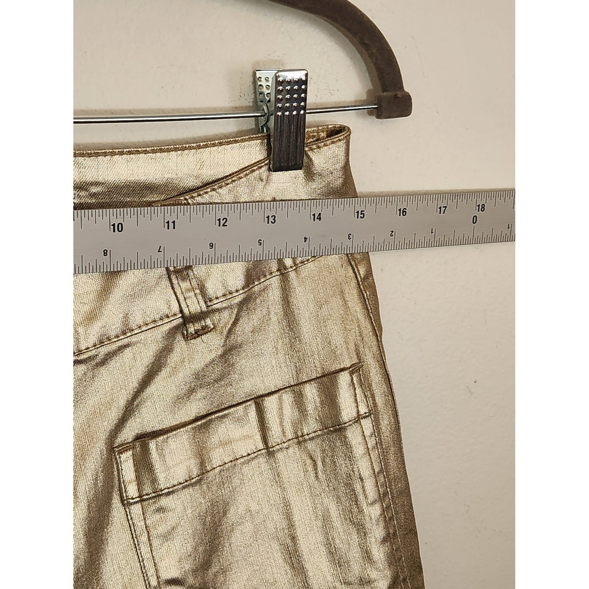 Gibson Latimer Metallic Gold High Rise Wide Leg Pants Size 12