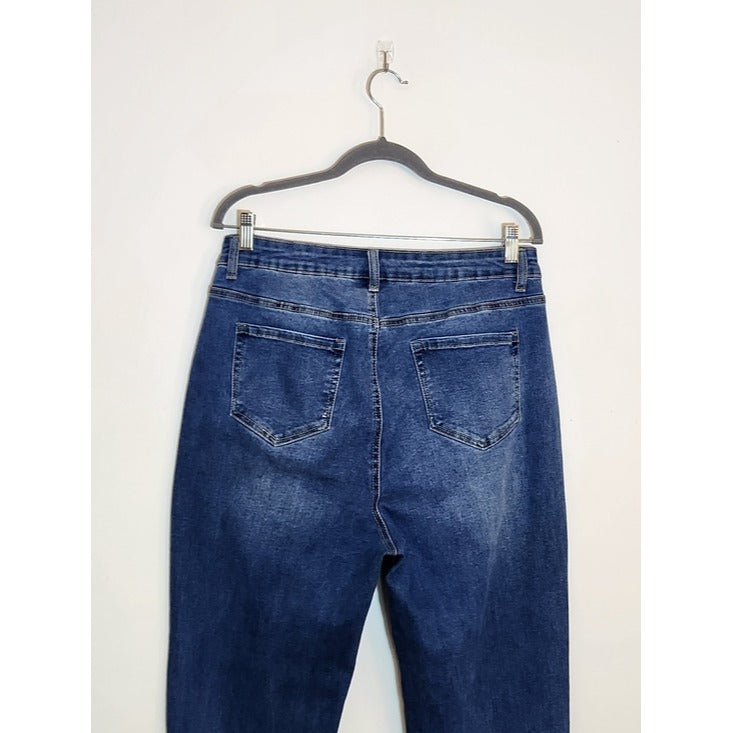 Ashley Stewart Medium Wash Bootcut Jeans Size 12 Tall