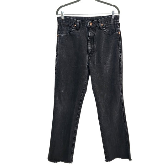 Wrangler Black Distressed Cut-Off Jeans Size 32
