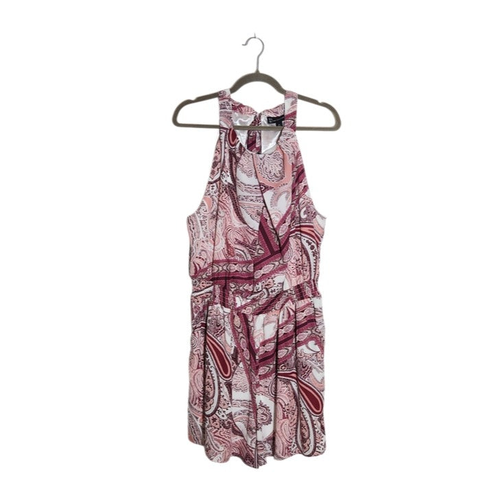 New York & Company Pink Paisley Romper Size XL