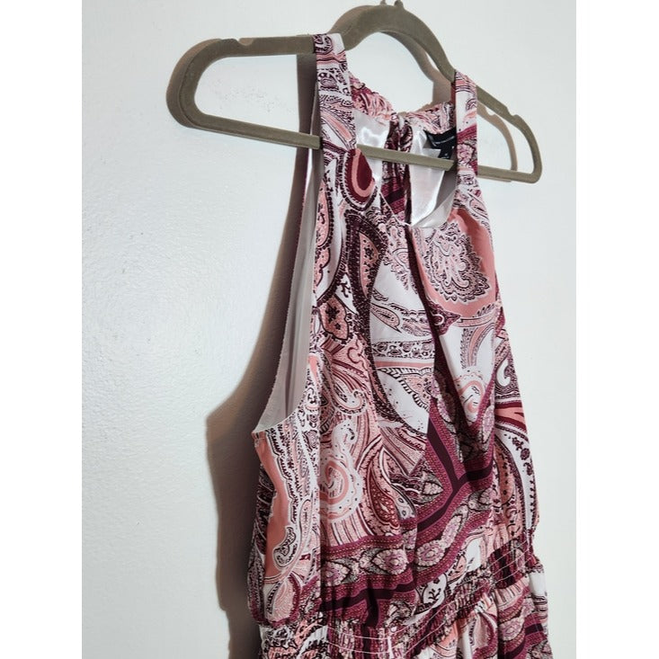 New York & Company Pink Paisley Romper Size XL