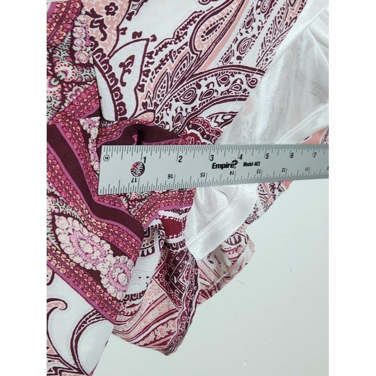 New York & Company Pink Paisley Romper Size XL