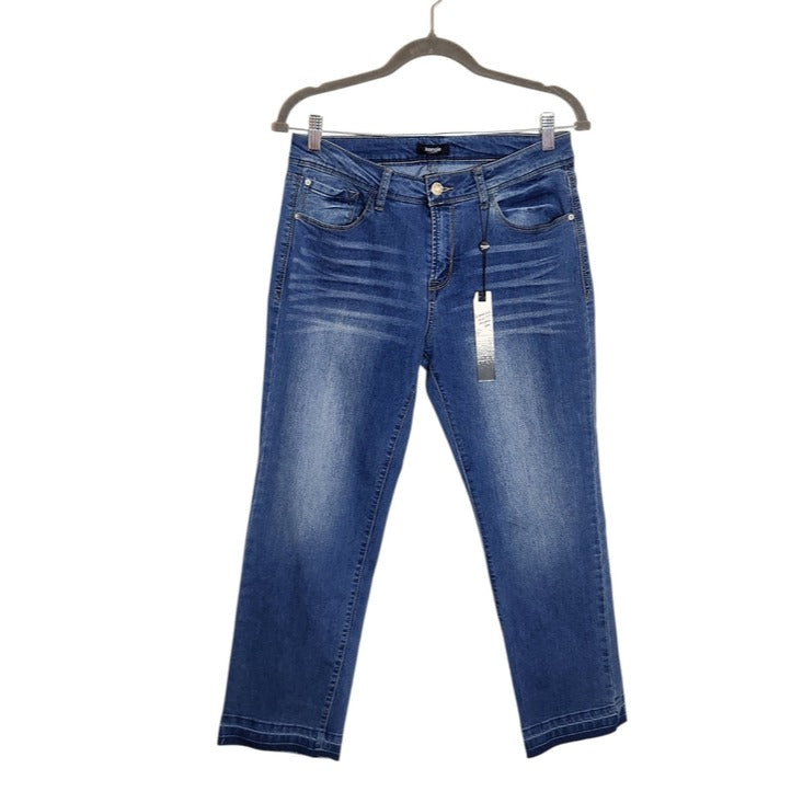 Kensie Medium Wash Cropped Raw Edge Jeans Size 29 NWT