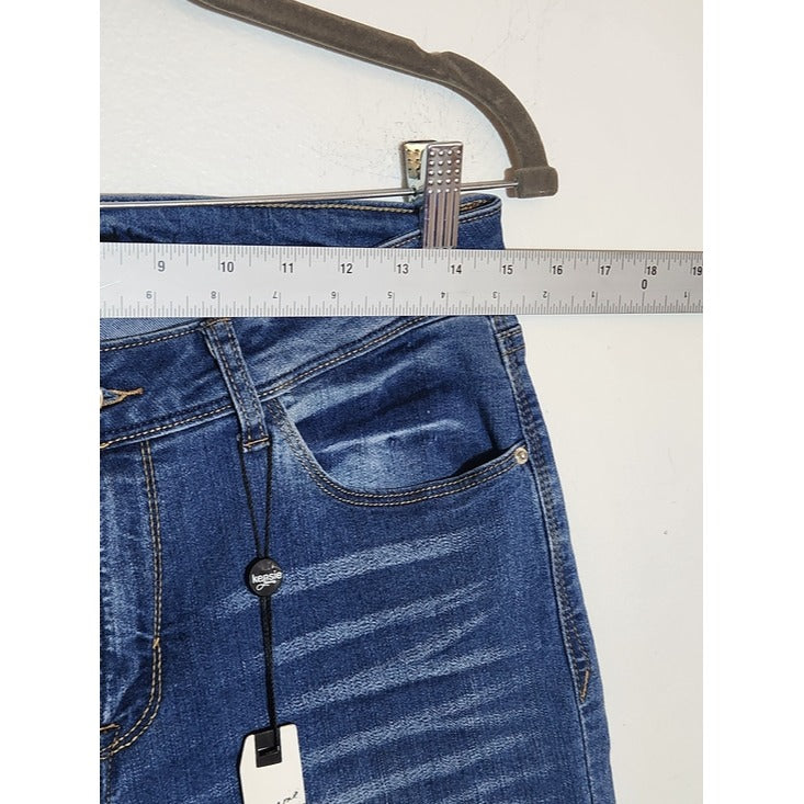 Kensie Medium Wash Cropped Raw Edge Jeans Size 29 NWT
