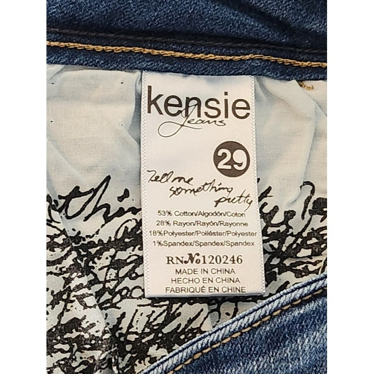 Kensie Medium Wash Cropped Raw Edge Jeans Size 29 NWT