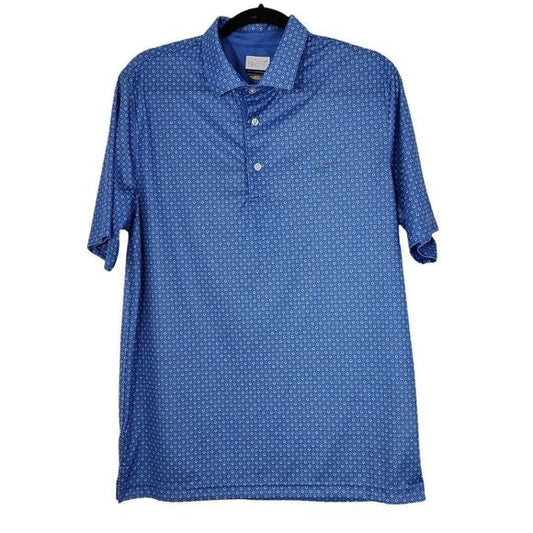 Greg Norman Black Blue Short Sleeve Performance Golf Polo Medium Blue Golf Polo