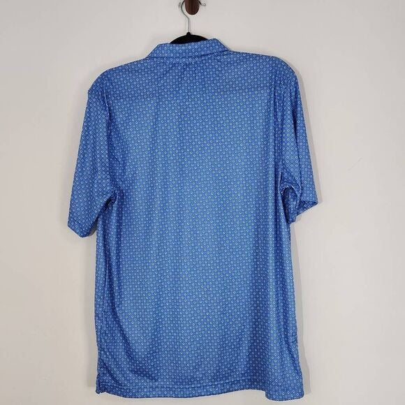 Greg Norman Black Blue Short Sleeve Performance Golf Polo Medium Blue Golf Polo