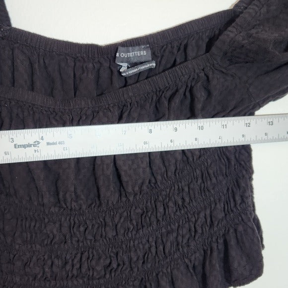 Urban Outfitters Black Smocked Crop Top Size Small