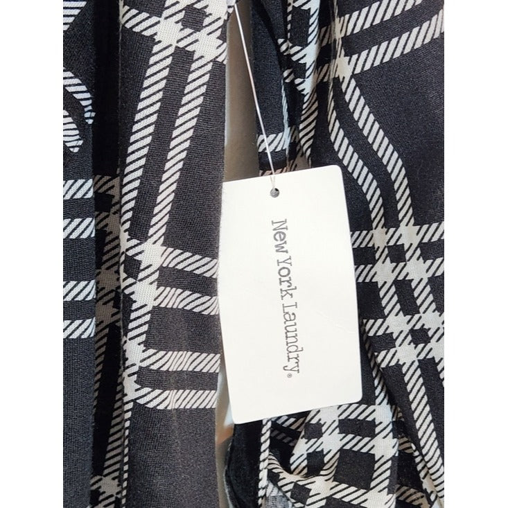 New York Laundry Black and White Plaid Tunic Button Down Shirt Size XL NWT