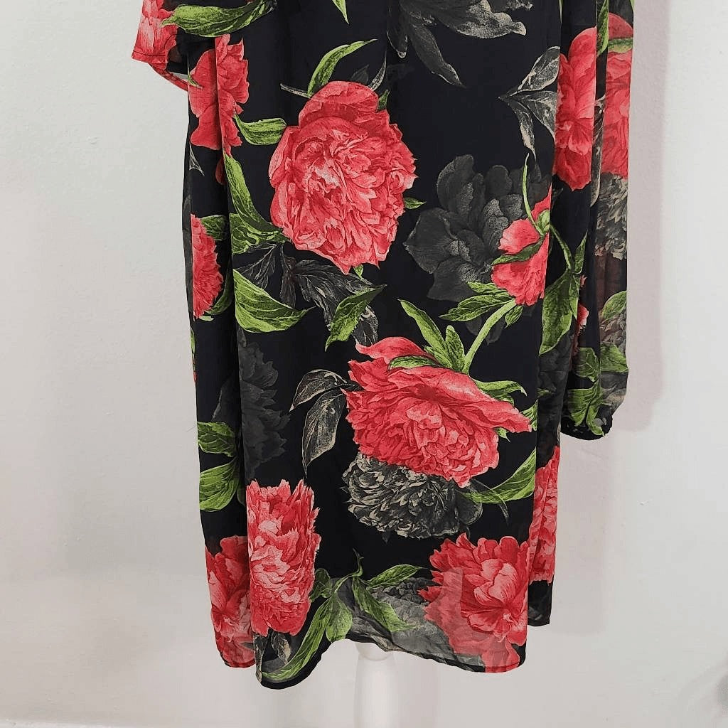 ee:some Red Floral One Shoulder Dress NWT Size Large Wedding Guest Dress