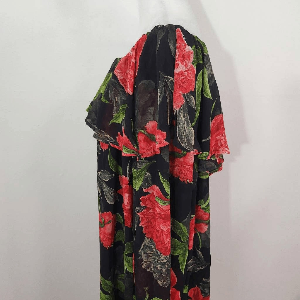 ee:some Red Floral One Shoulder Dress NWT Size Large Wedding Guest Dress