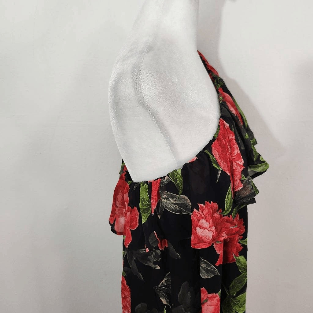 ee:some Red Floral One Shoulder Dress NWT Size Large Wedding Guest Dress