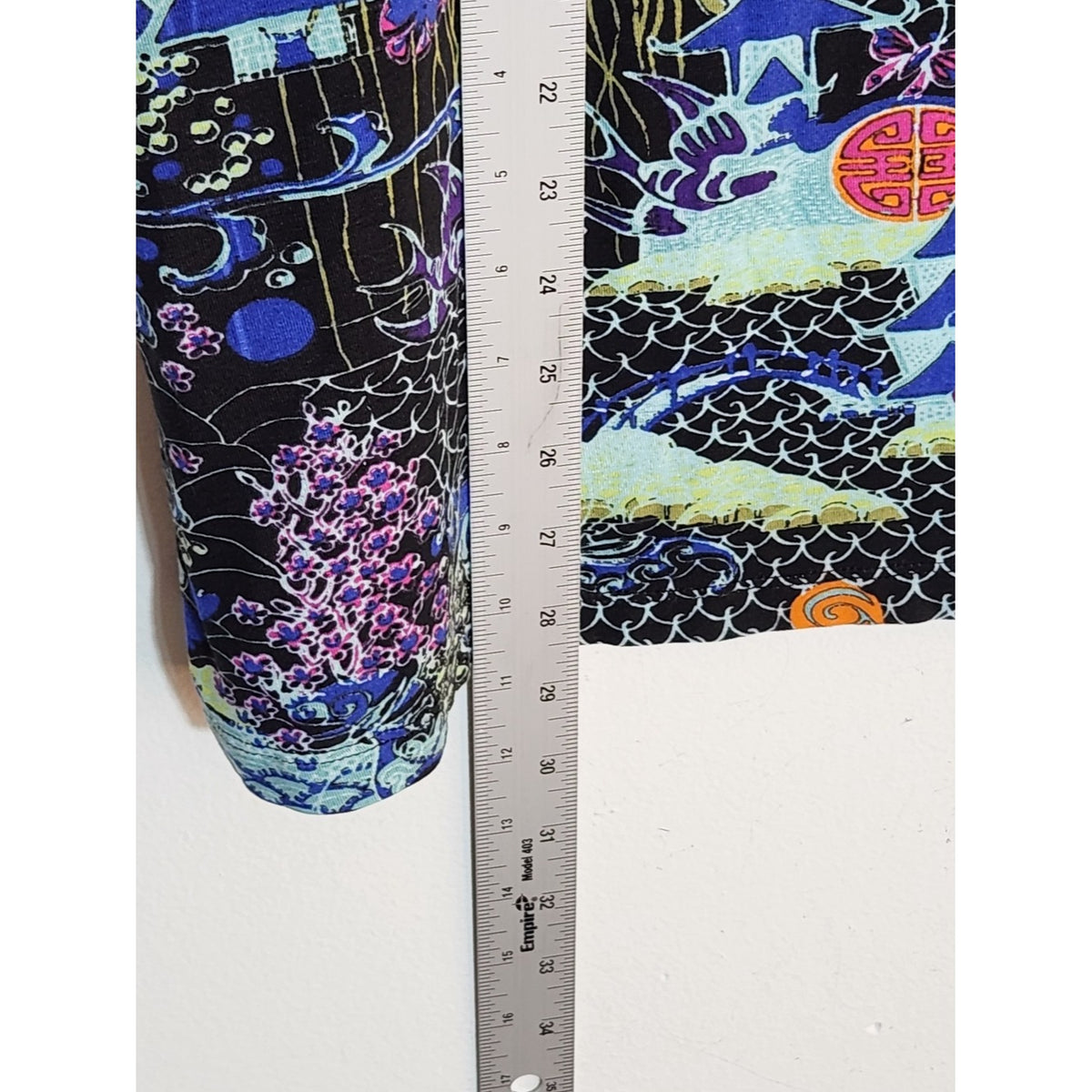 Norm Thompson Blue Multicolor Print 3/4 Sleeve Tunic Top Size Large
