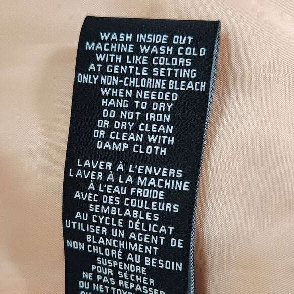 7 for All Mankind Peach Faux Leather Oversized Bomber Jacket Size Large