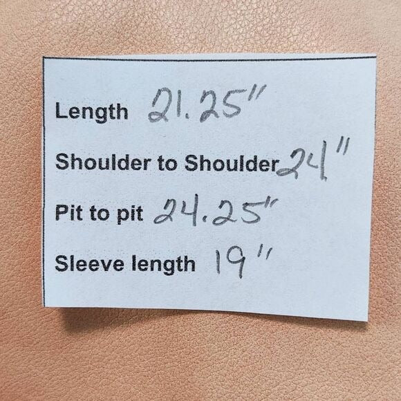 7 for All Mankind Peach Faux Leather Oversized Bomber Jacket Size Large