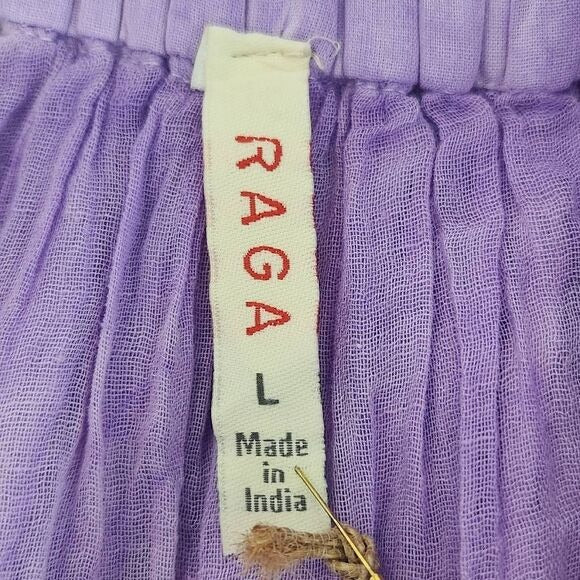 Raga Purple Dyed Flirty Mini Skirt with Crochet Lace Hemline Size Large, New