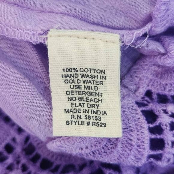 Raga Purple Dyed Flirty Mini Skirt with Crochet Lace Hemline Size Large, New