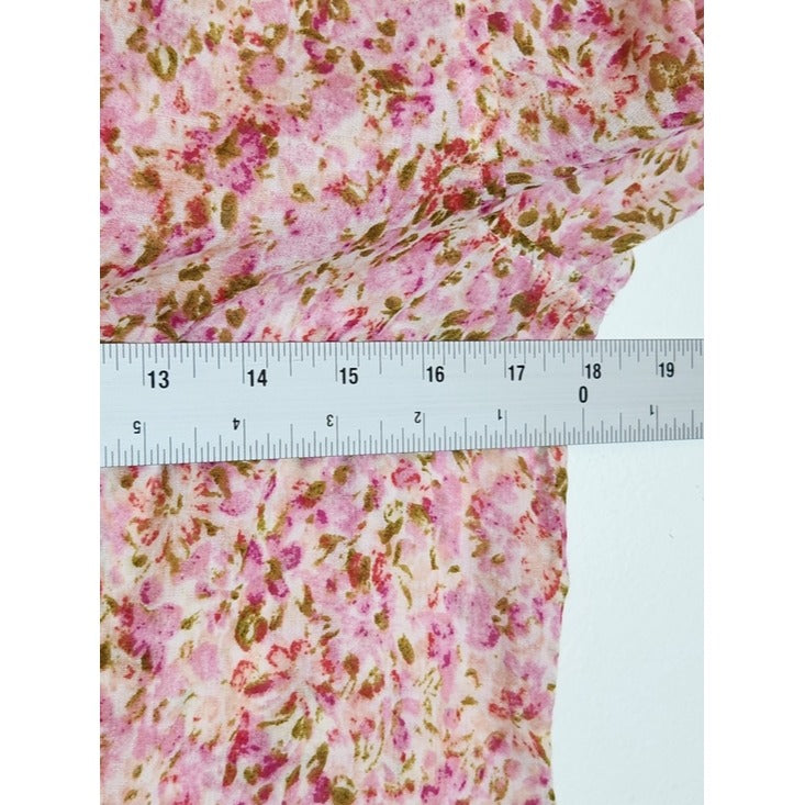 Talbots Pink and Green Floral Button-Down Shirt Size 6