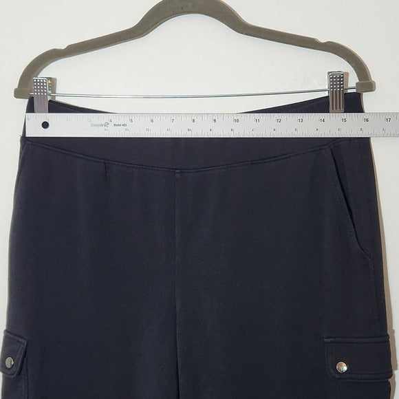 T by Talbots Black Knit Cargo Pants Size Medium