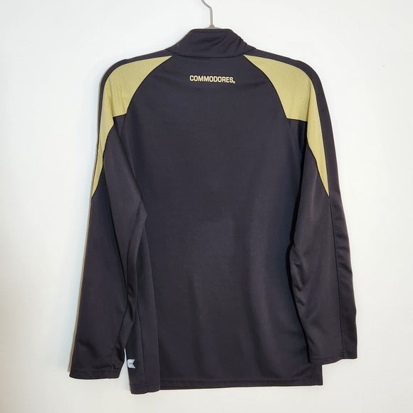 Colosseum Athletics Gray and Gold Vanderbilt Quarter Zip Pullover Size Medium