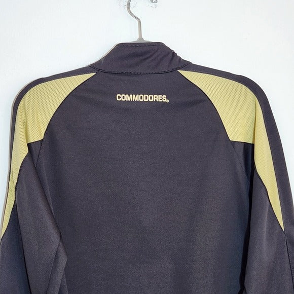 Colosseum Athletics Gray and Gold Vanderbilt Quarter Zip Pullover Size Medium
