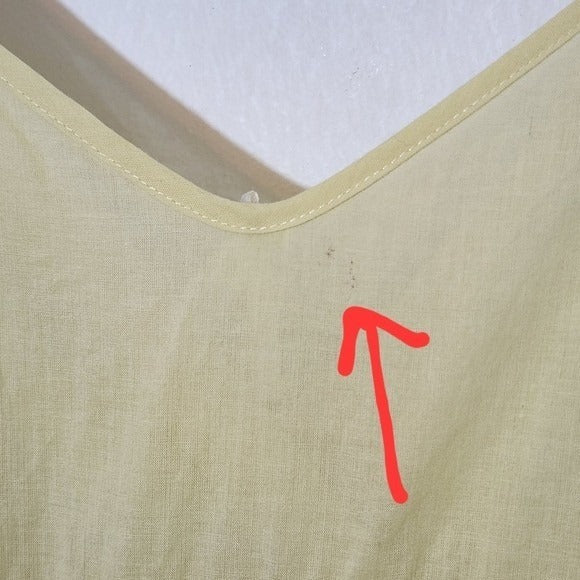 Lapis Yellow Sleeveless Midi Dress with Embroidery Sz Large Wedding Guest Dress