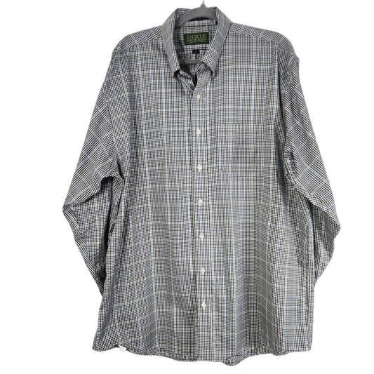 Dixie Pickers Black and Blue Plaid Button-Up Shirt Size XL Preppy Plaid Shirt