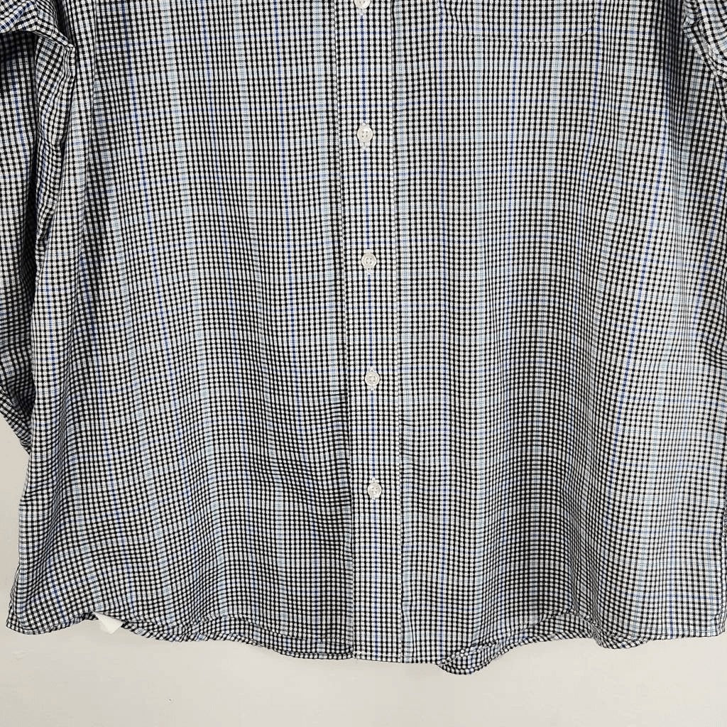 Dixie Pickers Black and Blue Plaid Button-Up Shirt Size XL Preppy Plaid Shirt