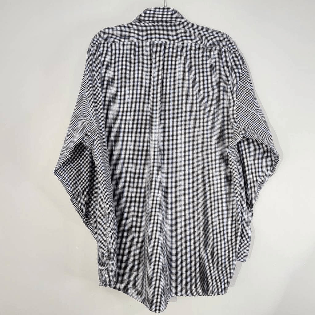 Dixie Pickers Black and Blue Plaid Button-Up Shirt Size XL Preppy Plaid Shirt