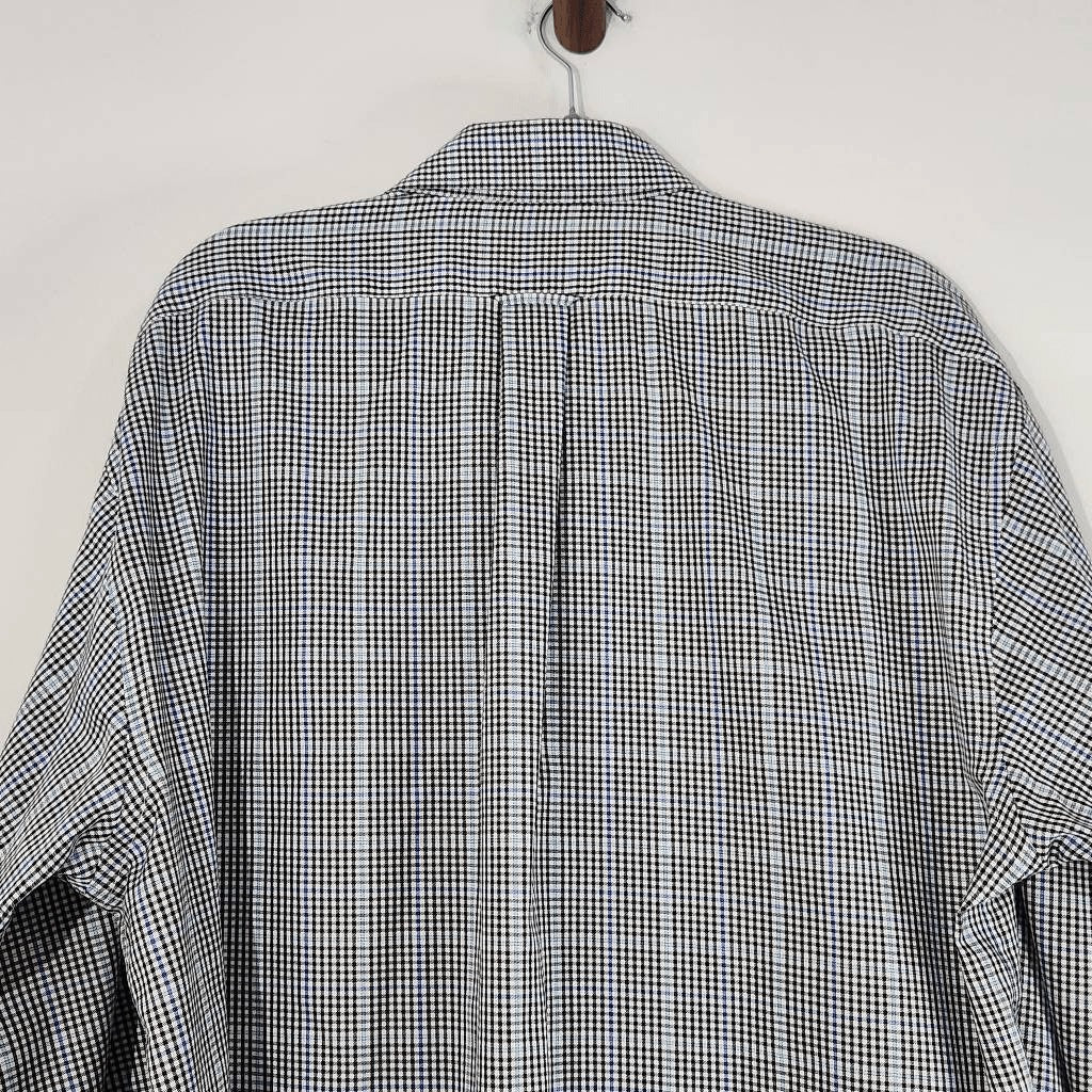 Dixie Pickers Black and Blue Plaid Button-Up Shirt Size XL Preppy Plaid Shirt