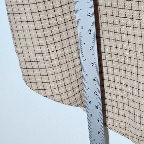 Ralph Lauren Khaki Plaid Button-Down Shirt Size Large