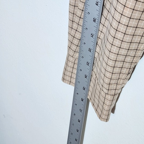 Ralph Lauren Khaki Plaid Button-Down Shirt Size Large