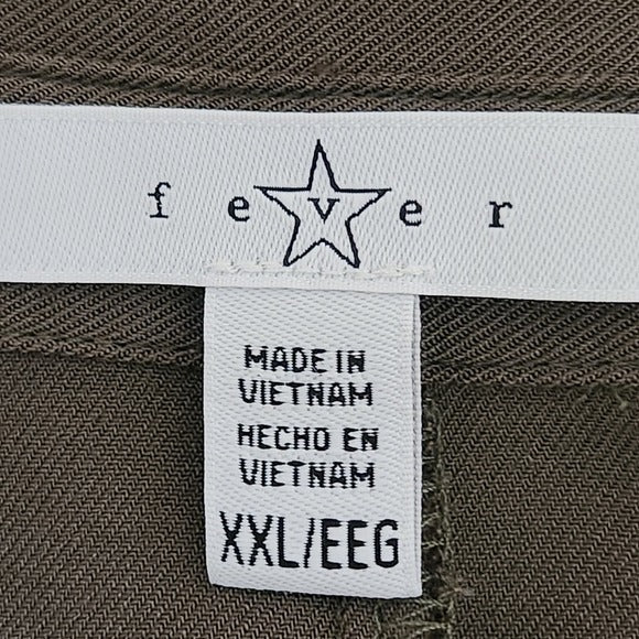 Fever Olive Green Sleeveless Button-Up Tunic Size XXL Green Button-Up Blouse